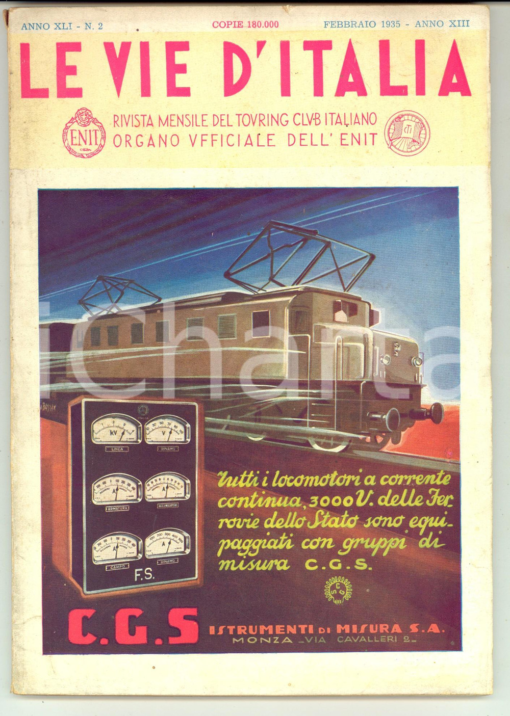 Giornale, rivista storica 1935 LE VIE D ITALIA TCI Funivia da Ortisei all Alpe di Siusi Anno XLI n. 2 1