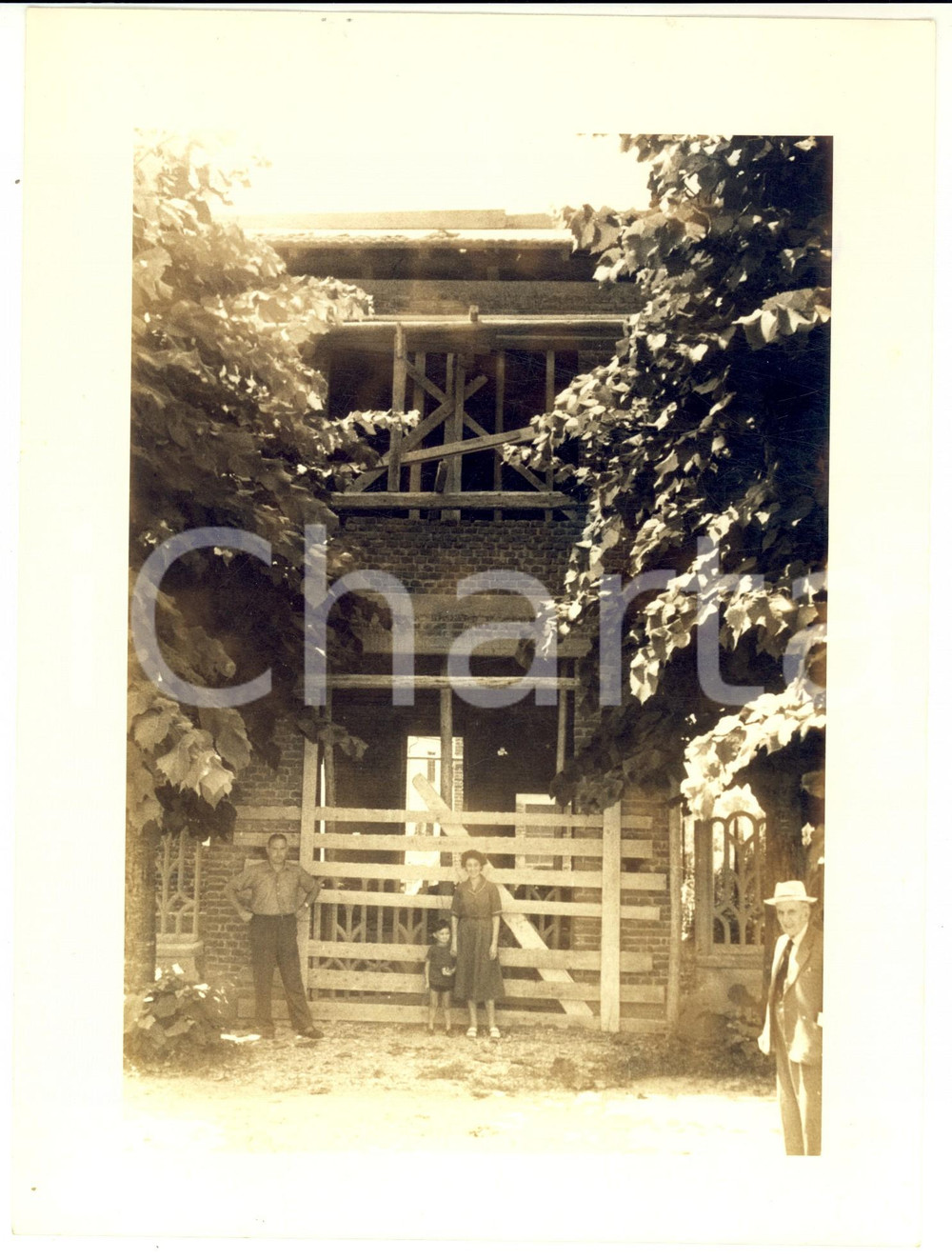 Fotografia d'epoca originale 1953 SANNAZZARO DE' BURGONDI Edificio G. TORRIANI in costruzione *Foto VINTAGE 1