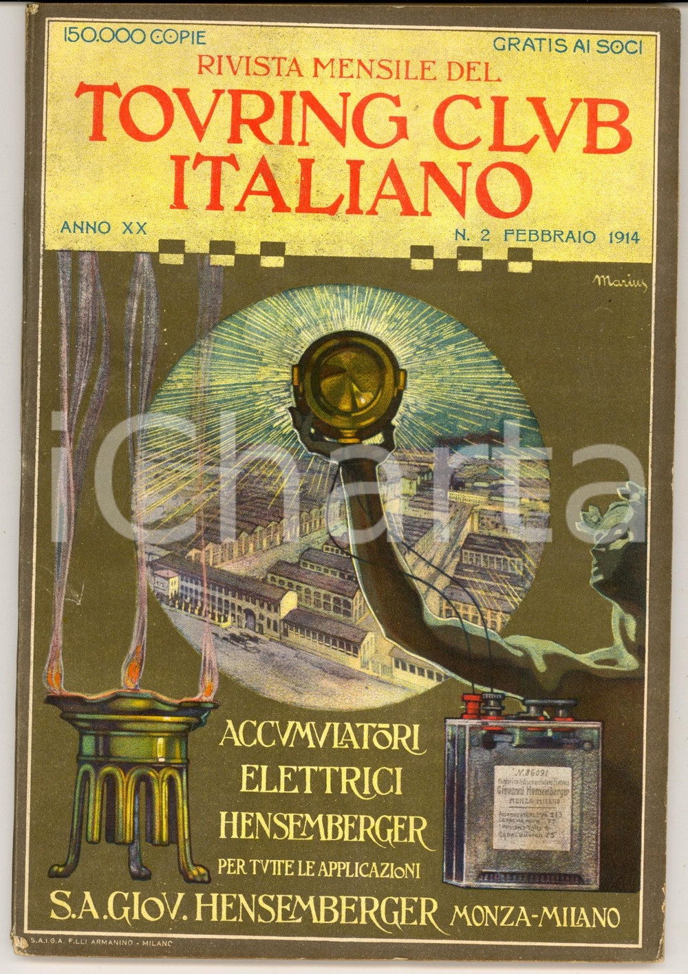 Giornale, rivista storica 1914 TOURING CLUB ITALIANO Trine e merletti d ABRUZZO Anno XX n°2 HENSEMBERGER 1