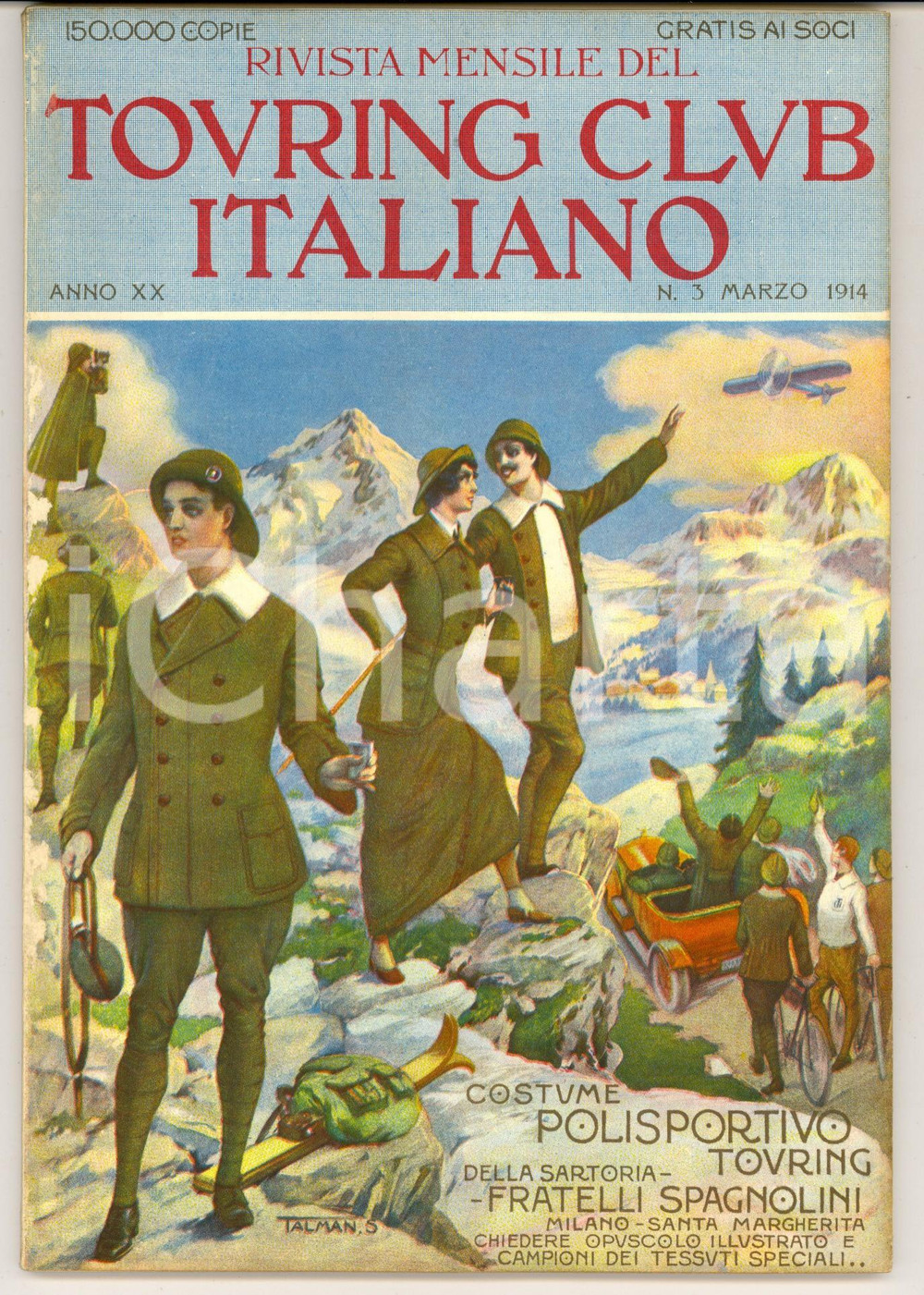 Giornale, rivista storica 1914 TOURING CLUB ITALIANO Alpinismo sull ORSARO Anno XX n°3 Fratelli SPAGNOLINI 1