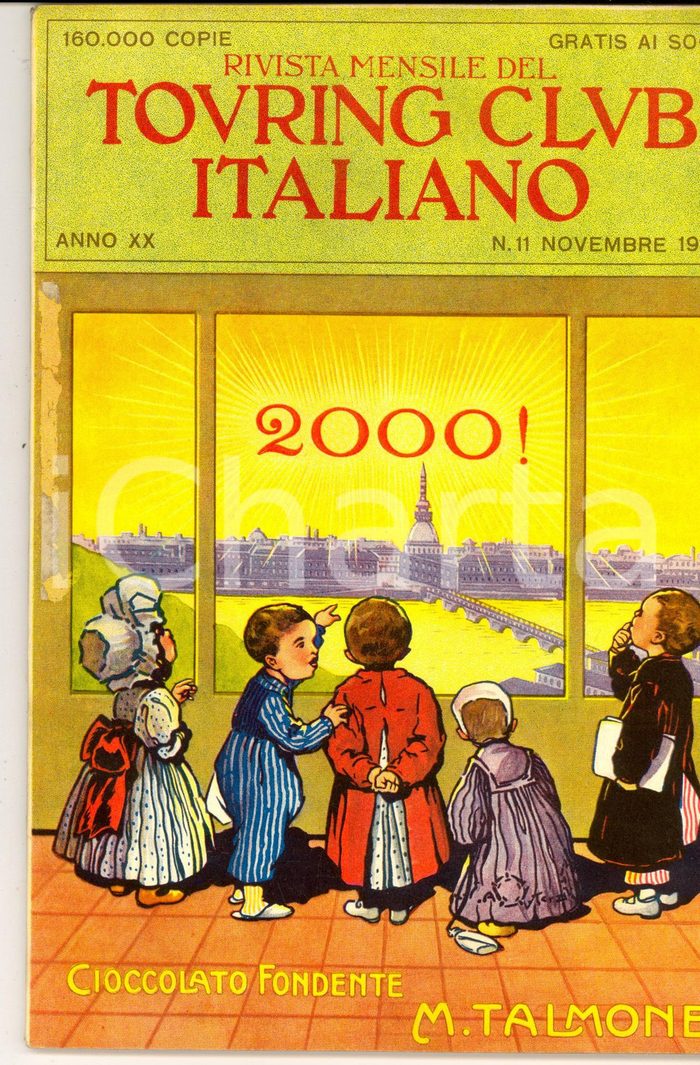 Giornale, rivista storica 1914 TOURING CLUB ITALIANO Cimiteri alpini *Anno XX nÂ° 11 Cioccolato TALMONE 1