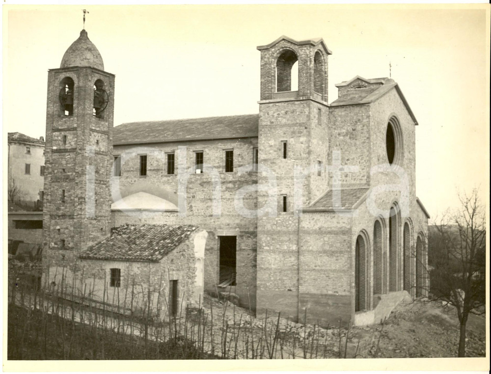 Fotografia d epoca originale 1949 POMETO / RUINO Chiesa parrocchiale SANT ANTONIO ABATE in costruzione 1 1