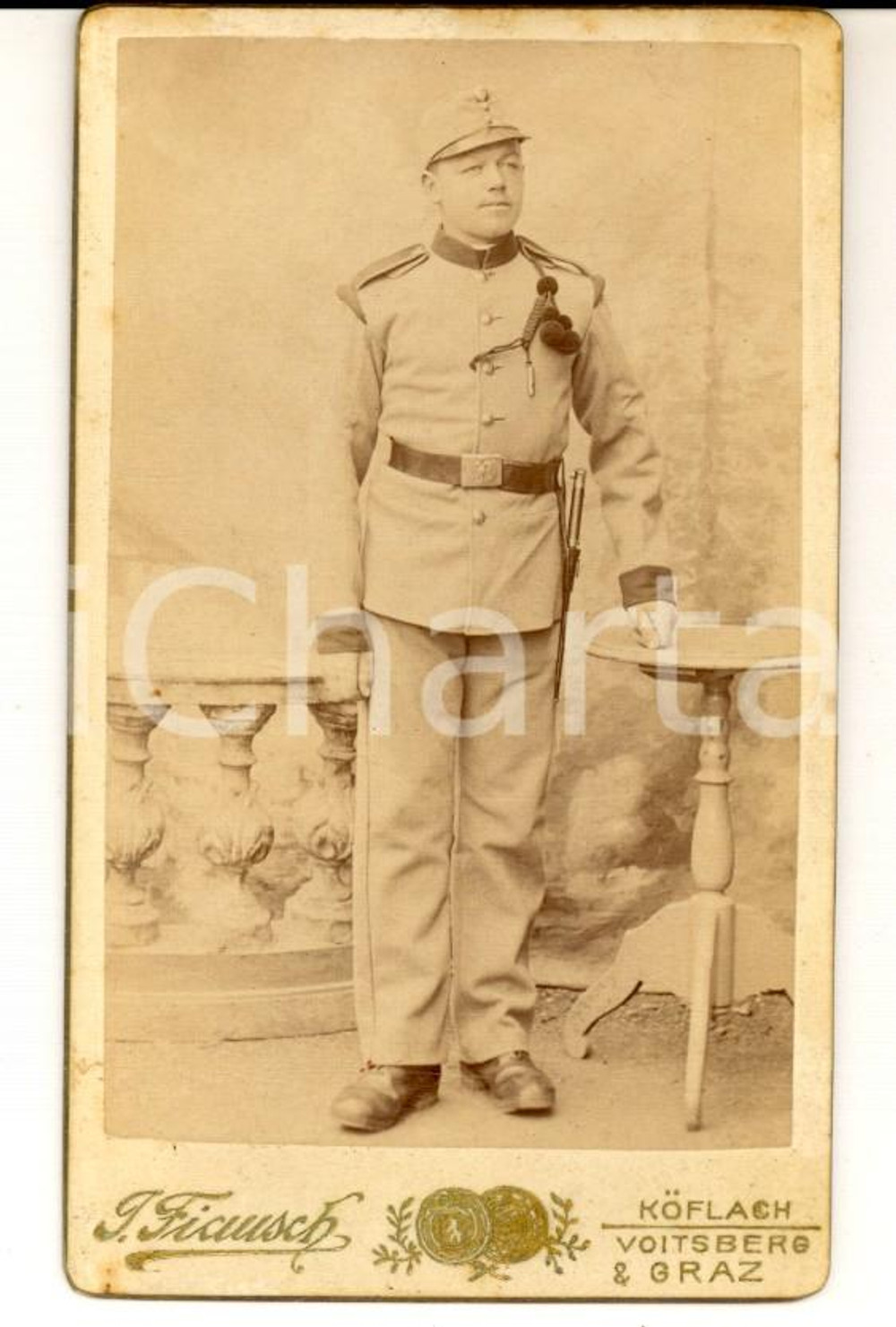 Fotografia d'epoca originale 1900 ca GRAZ Ufficiale dell'Impero AUSTRO-UNGARICO *Foto Johann FIAUSCH 1