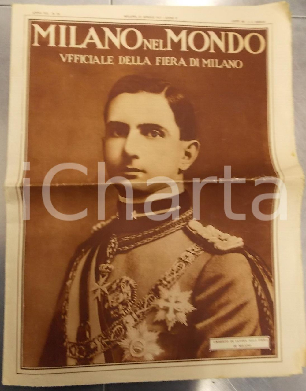 Giornale, rivista storica 1925 MILANO NEL MONDO Rivista ufficiale Fiera  Mostra del cuoio Anno V n° 16 1