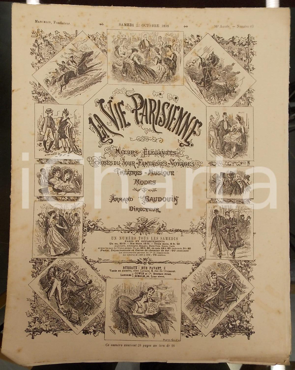 Giornale, rivista storica 1898 PARIS La vie parisienne Rivista ILLUSTRATA Anno 36 n° 43 Donne cacciatrici 1
