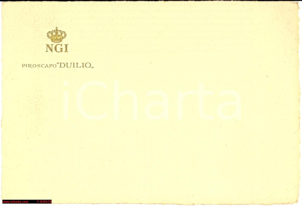 Oggetto da collezione cartaceo 1925 Transatlantico CAIO DUILIO cartoncino intest. 1