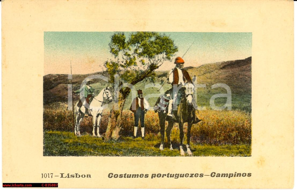 Cartolina originale da collezione 1930 Ribatejo  Campinos Costumes Portuguezes 1