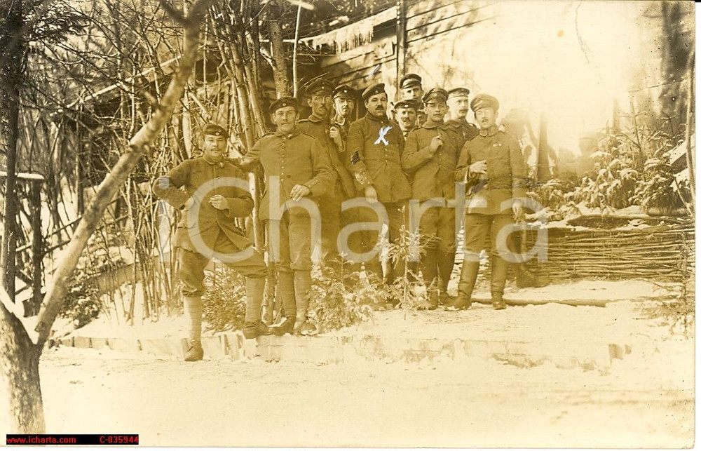 Fotografia d epoca originale 1917 VIGNEULLES F WW1 Artiglieri francesi al campo forestale WALDLAGER 1