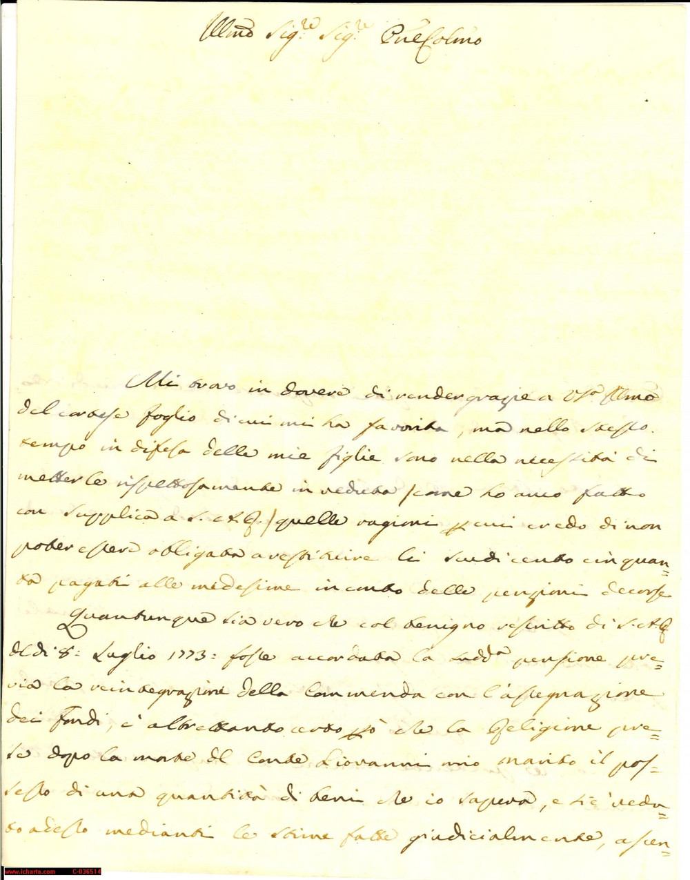Documento originale, autentico 1776 SIENA Contessa Celeste BARTALI sulle appropriazioni dei beni del marito 1