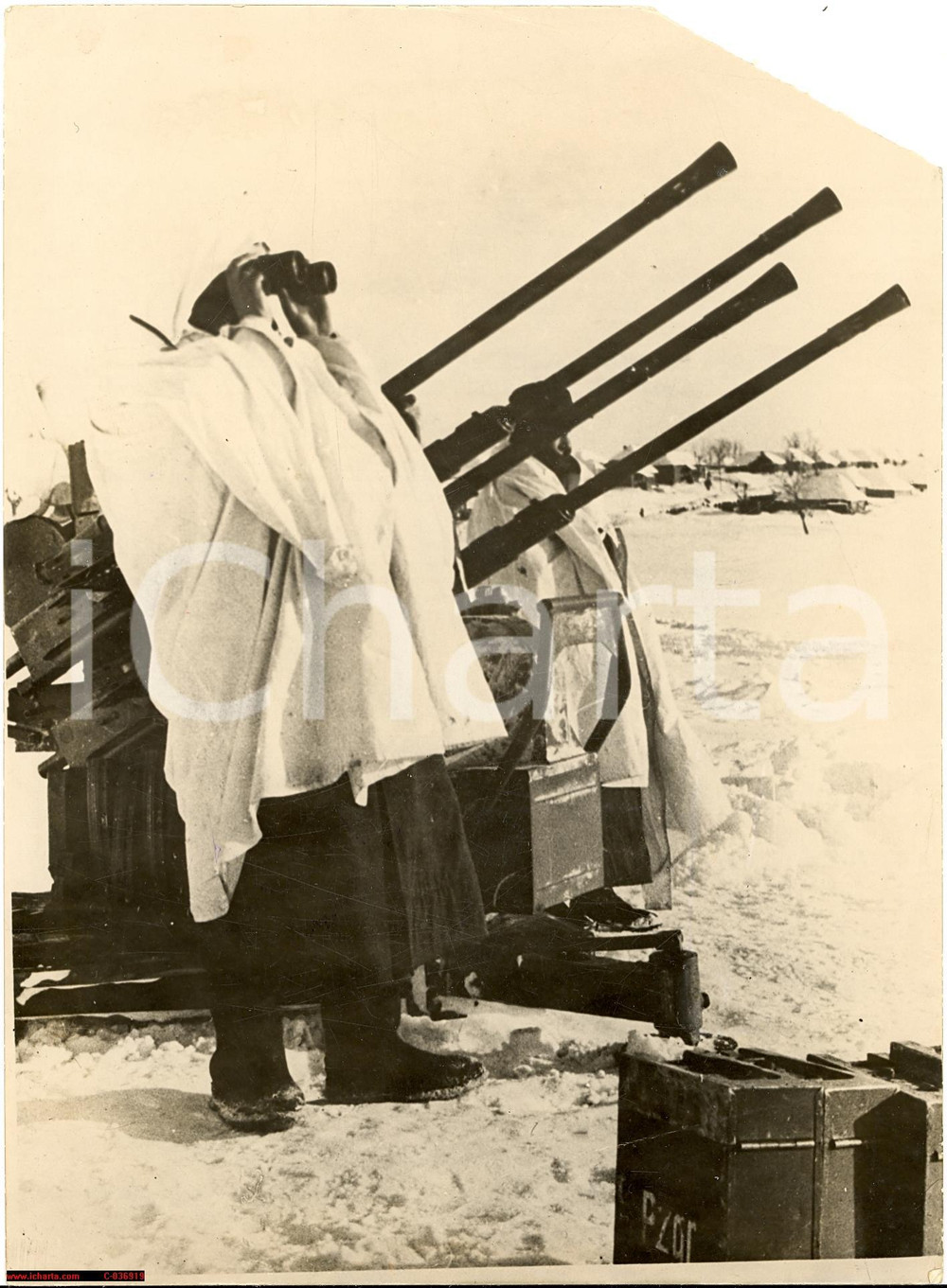 Fotografia d'epoca originale 1942 WW2 FRONTE RUSSO contraerea FlaK 20 mm, real photo 1