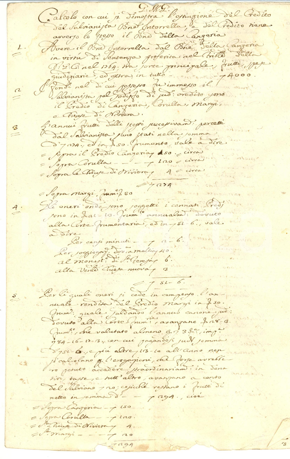 Documento originale, autentico 1800 CHIARAMONTE GULFI (RG) Censi barone INTORRELLA 1