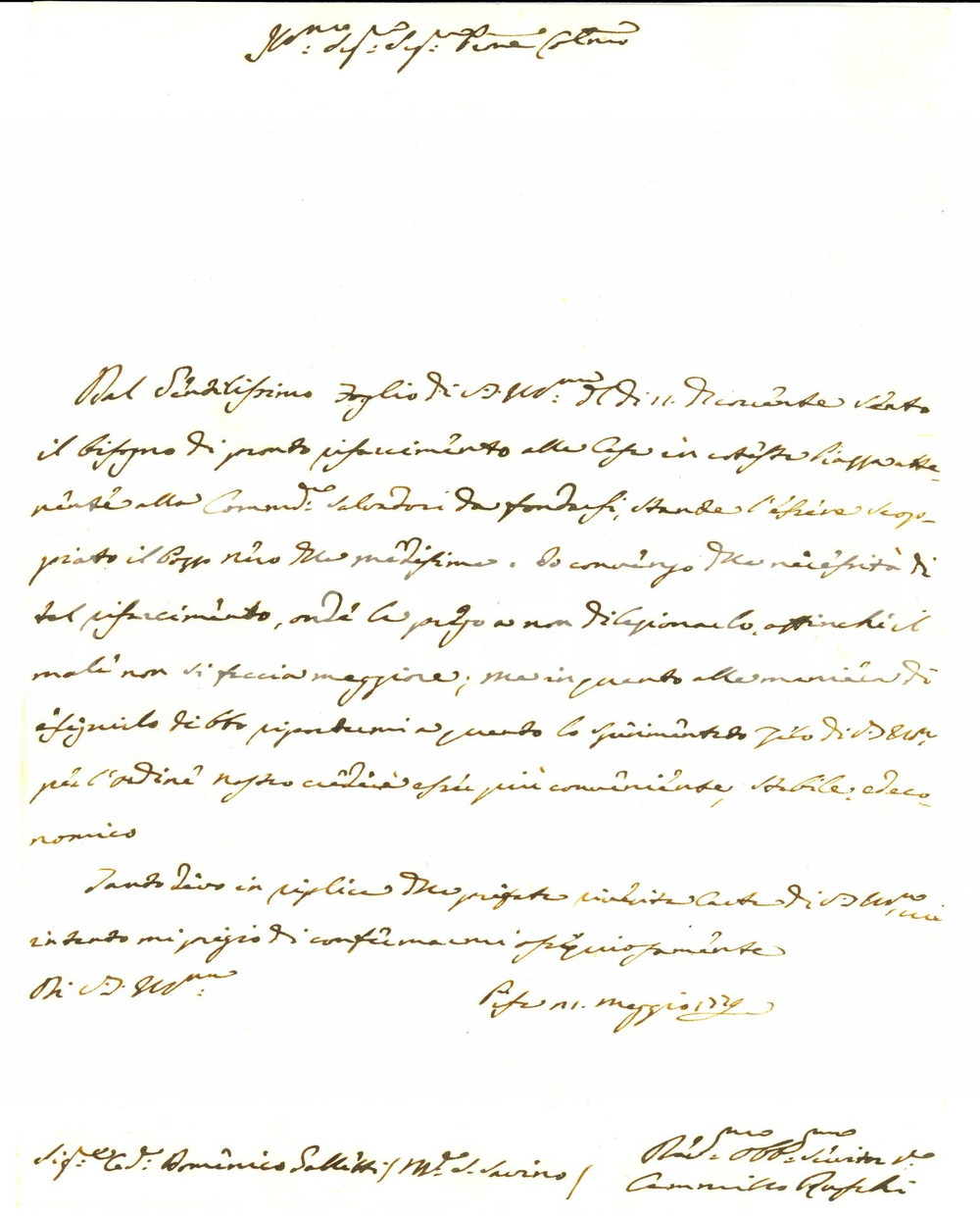 Documento originale, autentico 1779 MONTE SAN SAVINO (AR) Scoppio pozzo nero SALVADORI 1