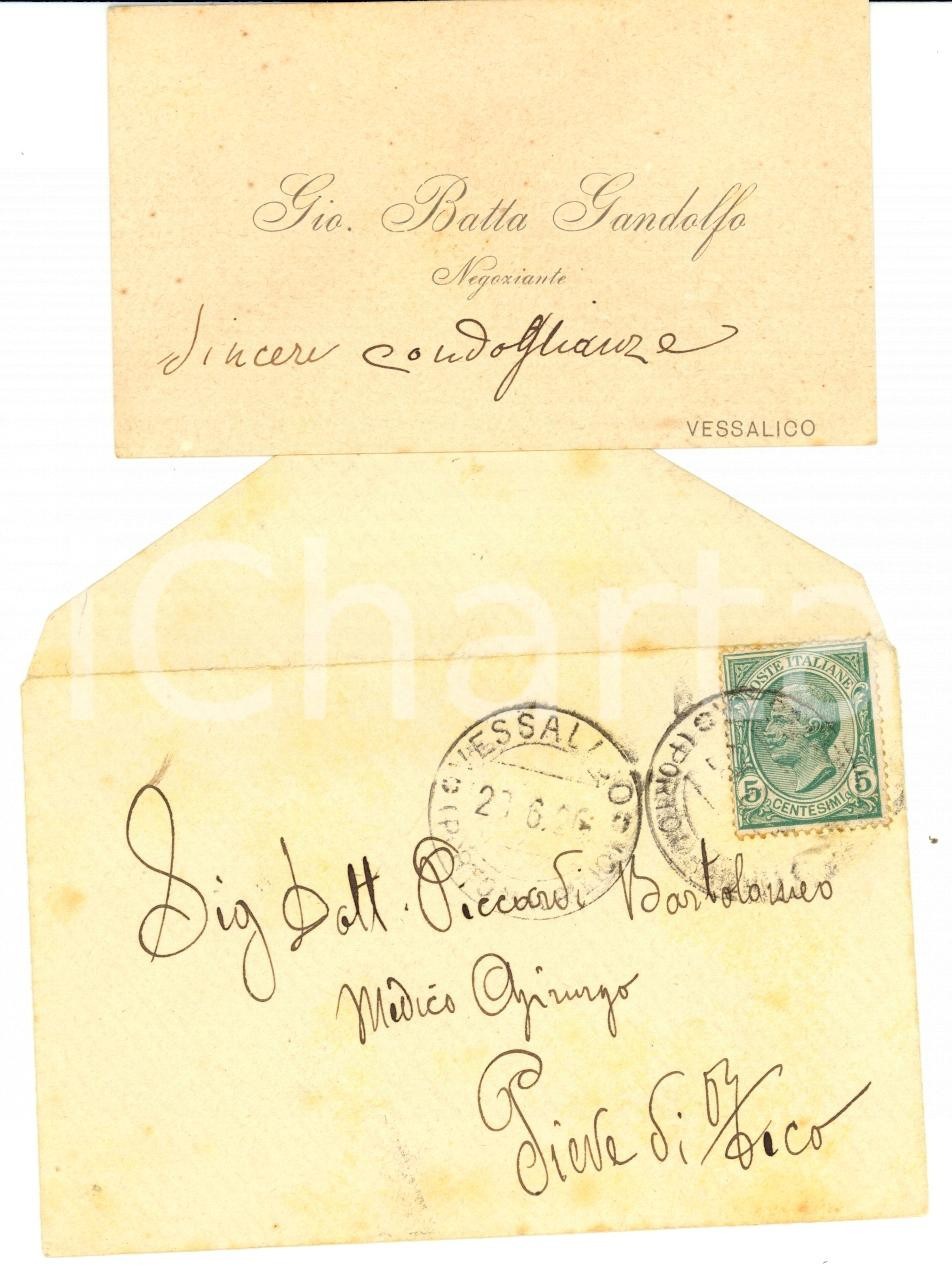 Oggetto da collezione cartaceo 1920 VESSALICO IM Giovanni Battista GANDOLFO negoziante Biglietto da visita 1