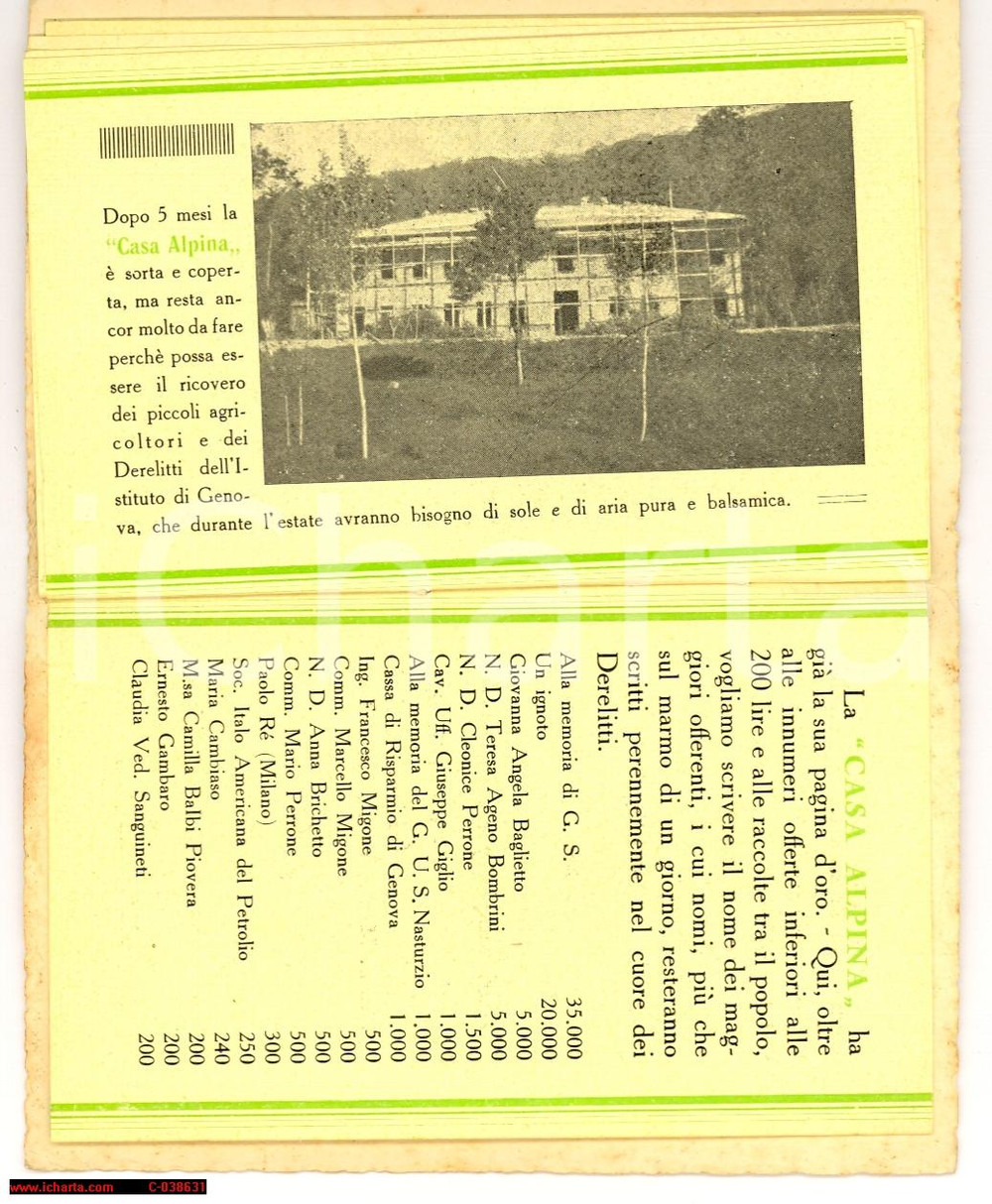 Oggetto da collezione cartaceo 1933 NEIRONE GE VAL FONTANABUONA CASA ALPINA FASSICOMO Calendario 1