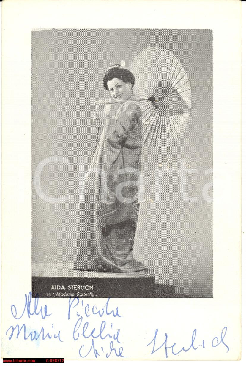 Autografo originale AIDA STERLICH in Madama Butterfly  Cantante lirica Foto con autografo 1