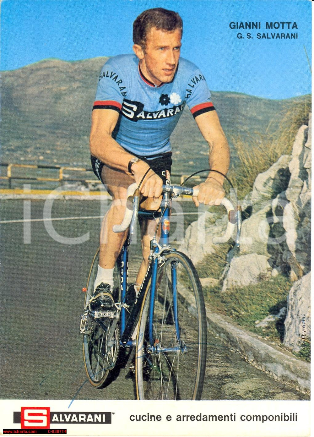 Oggetto da collezione cartaceo 1966 Gianni Motta - Foto e autografo *Ciclismo 1
