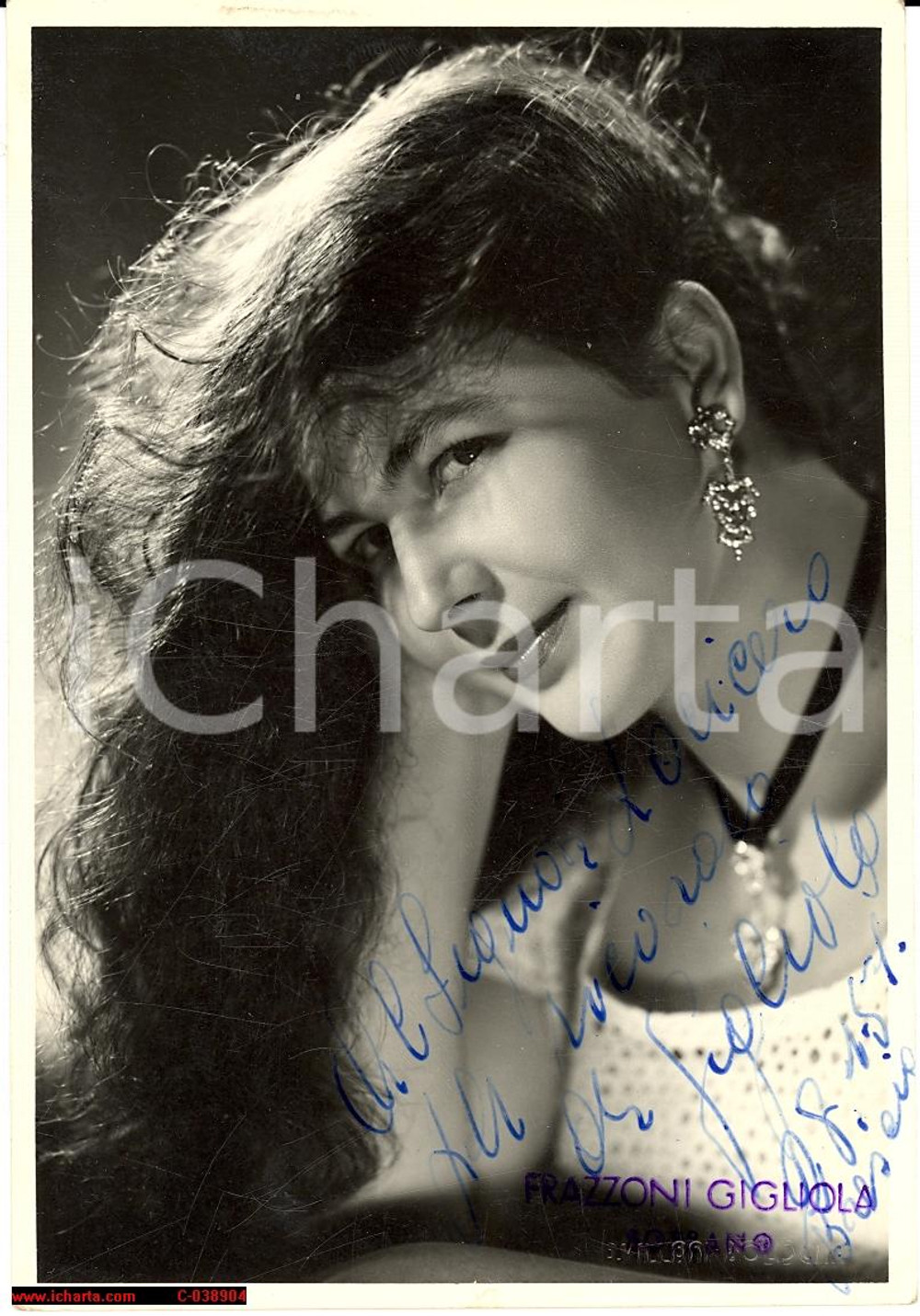 Autografo originale 1957 GIGLIOLA FRAZZONI Fotografia dedica autografa 1