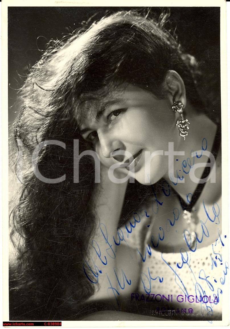 Autografo originale 1957 GIGLIOLA FRAZZONI Fotografia dedica autografa 1