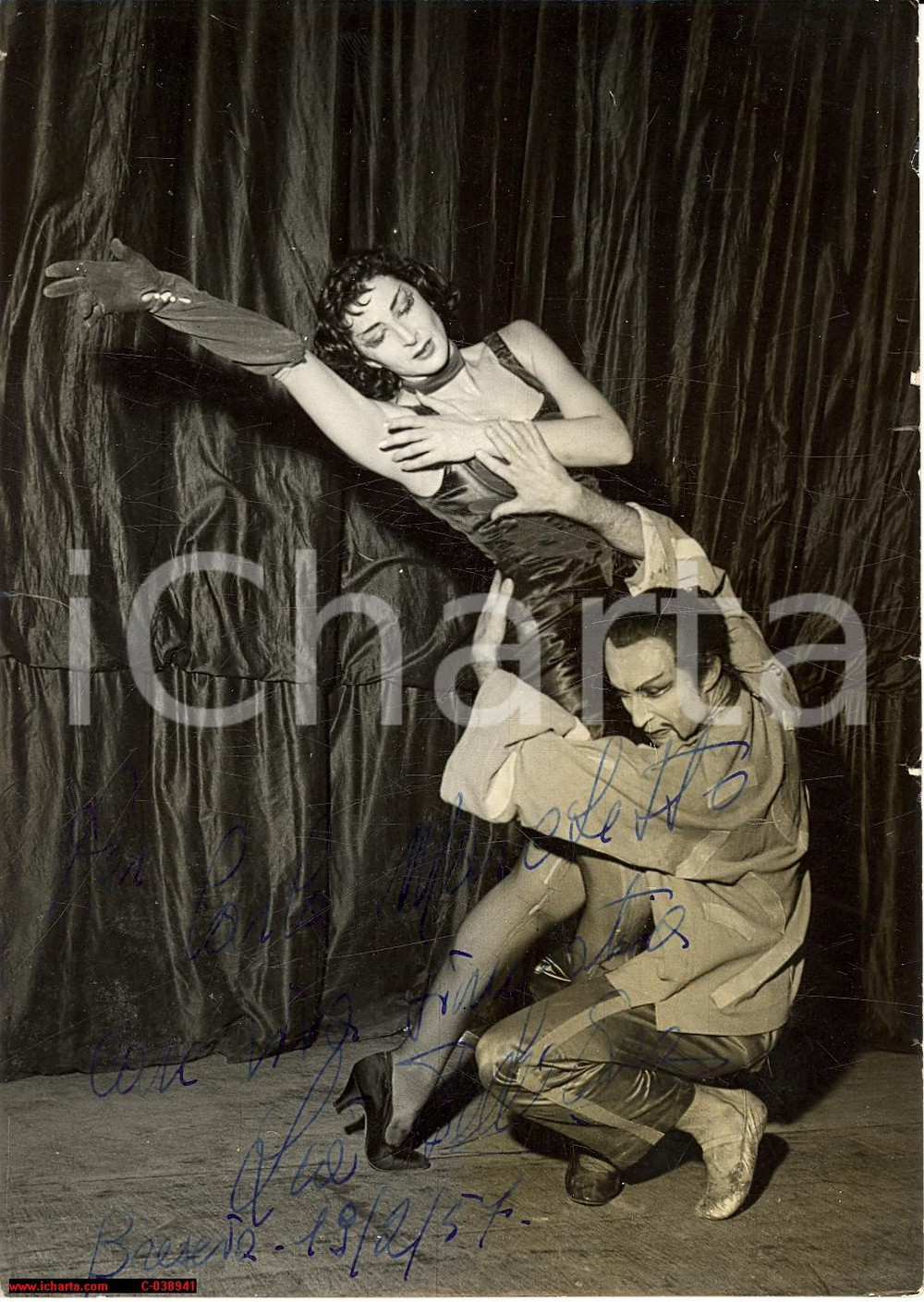 Autografo originale 1957 BRESCIA Il mandarino meraviglioso LIA DELL ARA foto con  autografo 1