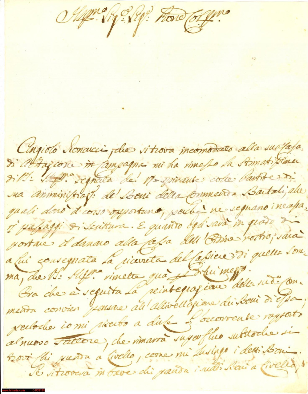 Documento originale, autentico 1777 MONTE SAN SAVINO Allivellazione Commenda BARTOLI 1