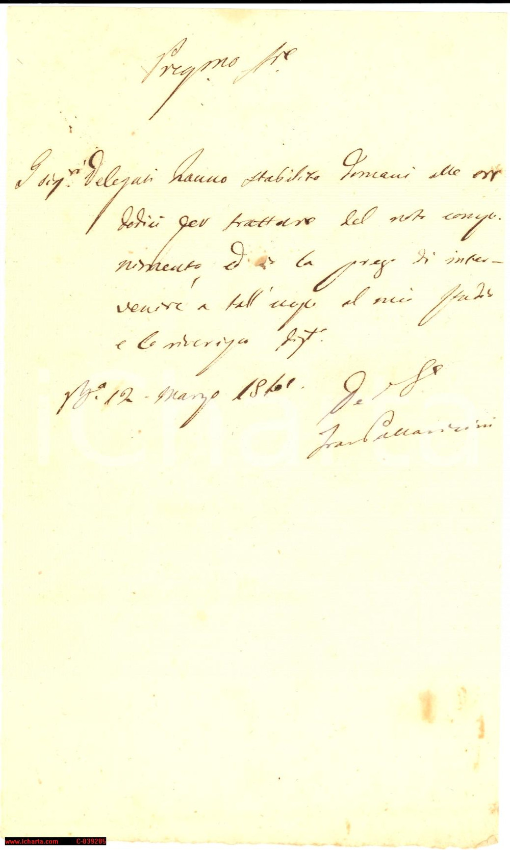 Documento originale, autentico 1841 BRESCIA Avvocato Francesco PALLAVICINI convoca ad una riunione *Lettera 1
