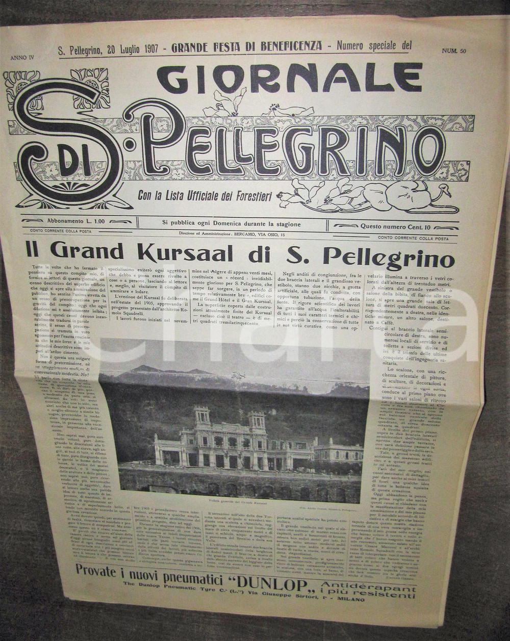 Giornale, rivista storica 1907 GIORNALE DI SAN PELLEGRINO Il Gran Kursaal  Numero speciale RARO 1