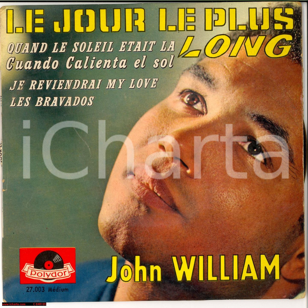 Autografo originale 1962 John WILLIAM Le jour le plus long EP 45 AUTOGRAPHE 1