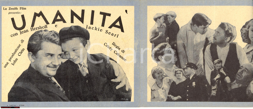 Materiale pubblicitario d’epoca 1932 Cristy CABANNE UmanitÃ  Volantino film 1