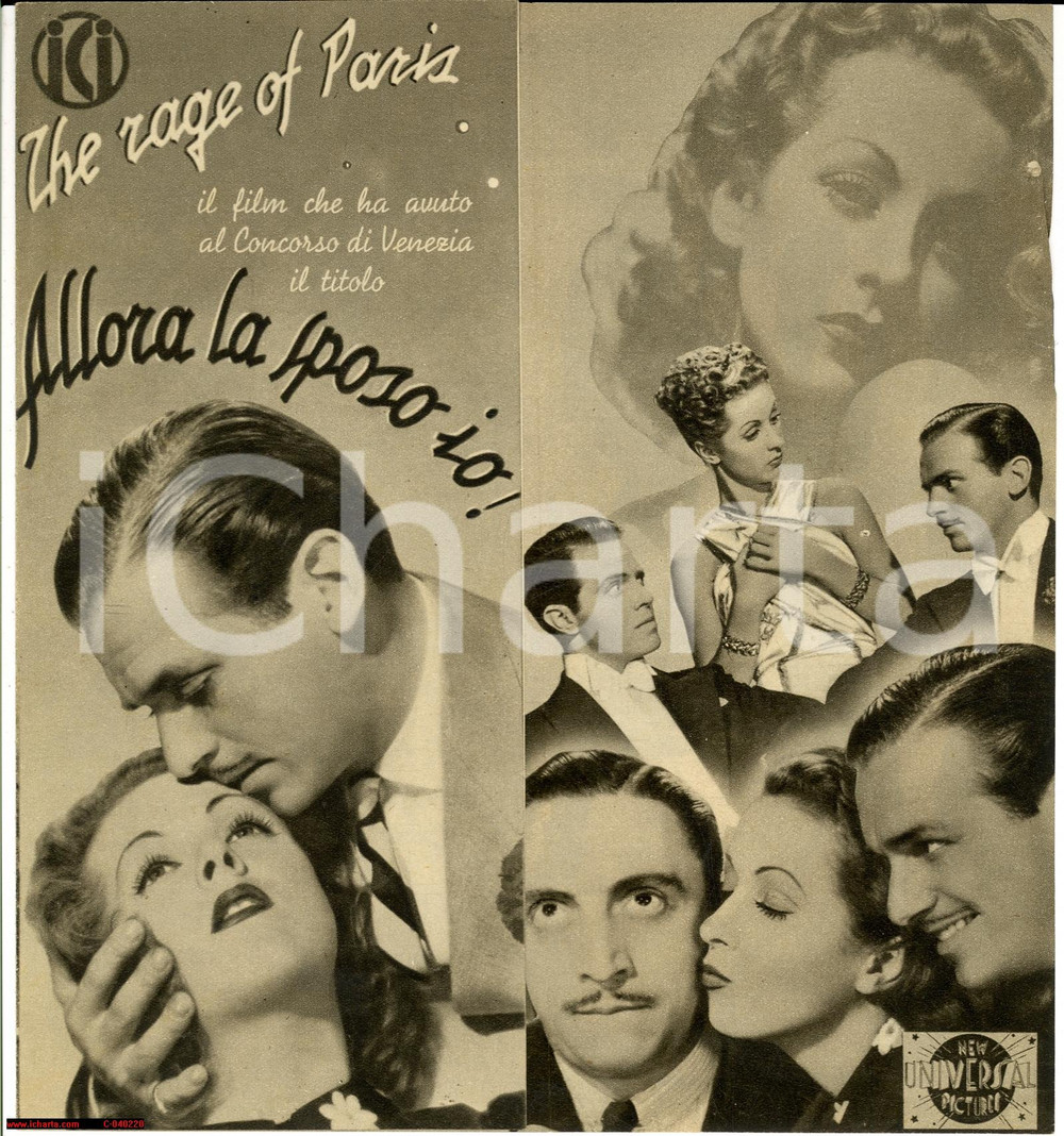 Materiale pubblicitario d’epoca 1938 Henry KOSTER Allora la sposo io!   cinema 1