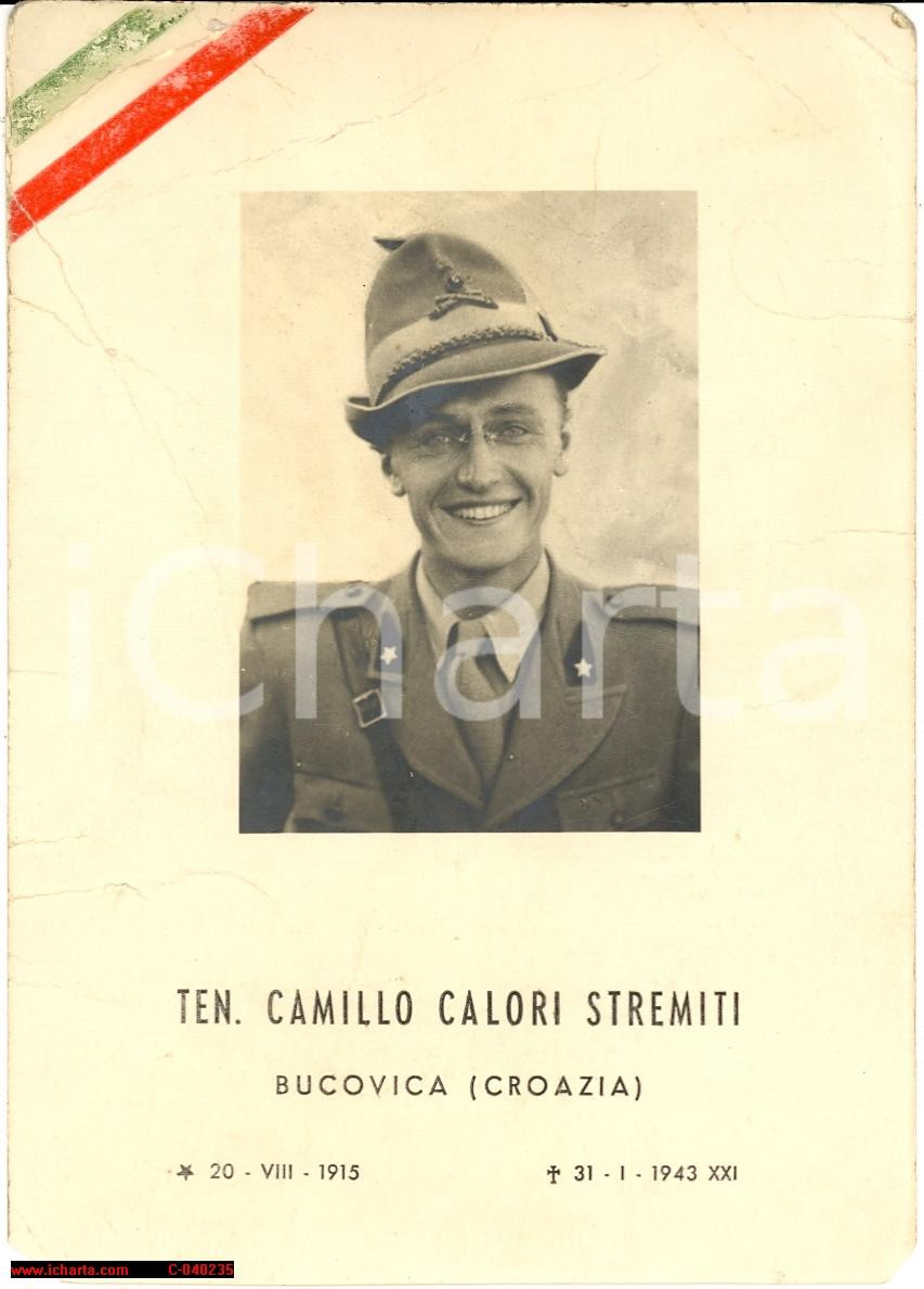 Documento originale, autentico 1943 BUCOVICA Croazia Ten. Camillo CALORI STREMITI 1