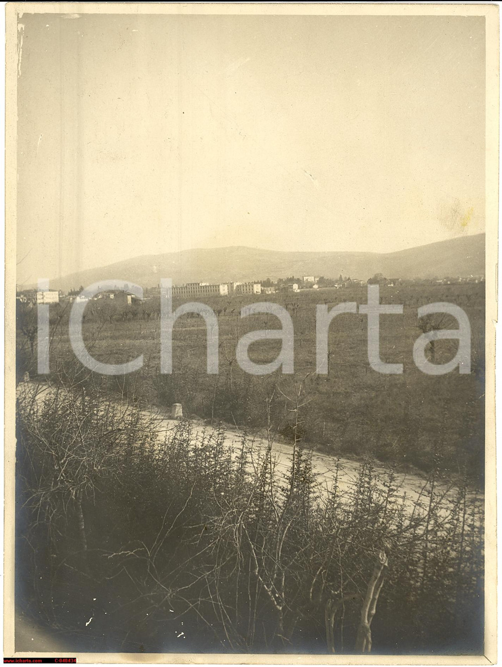 Fotografia d epoca originale 1930 ? GRADISCA D ISONZO Via C. Viola REAL PHOTO 1