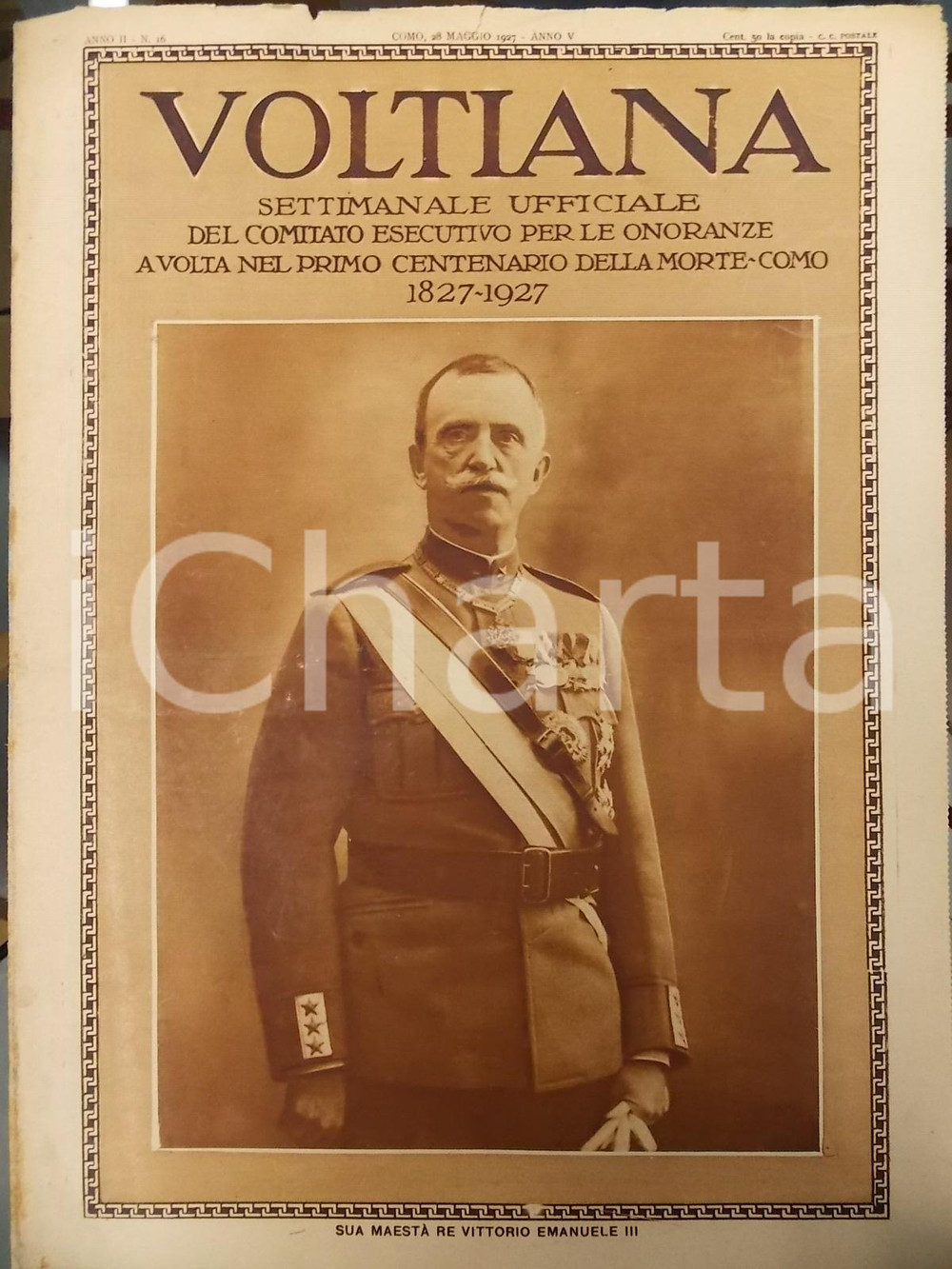 Giornale, rivista storica 1927 COMO Rivista VOLTIANA Ricordo ESPOSIZIONI VOLTIANE 1899 Anno II nÂ° 16 1
