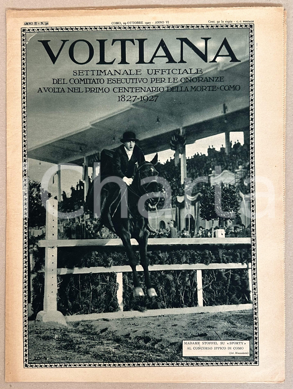 Giornale, rivista storica 1927 COMO Rivista VOLTIANA Riunione Associazione Elettrotecnica *Anno II nÂ° 32 1