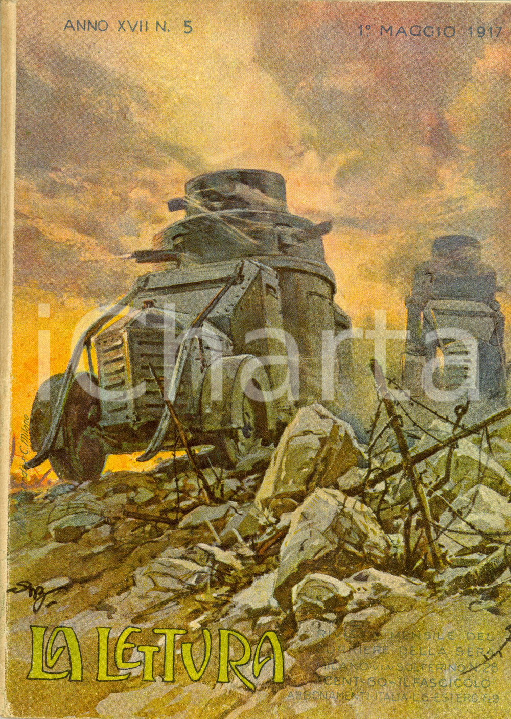Giornale, rivista storica 1917 LA LETTURA La ferrovia di BAGDAD Rivista ILLUSTRATA Anno XVII nÂ°5 1