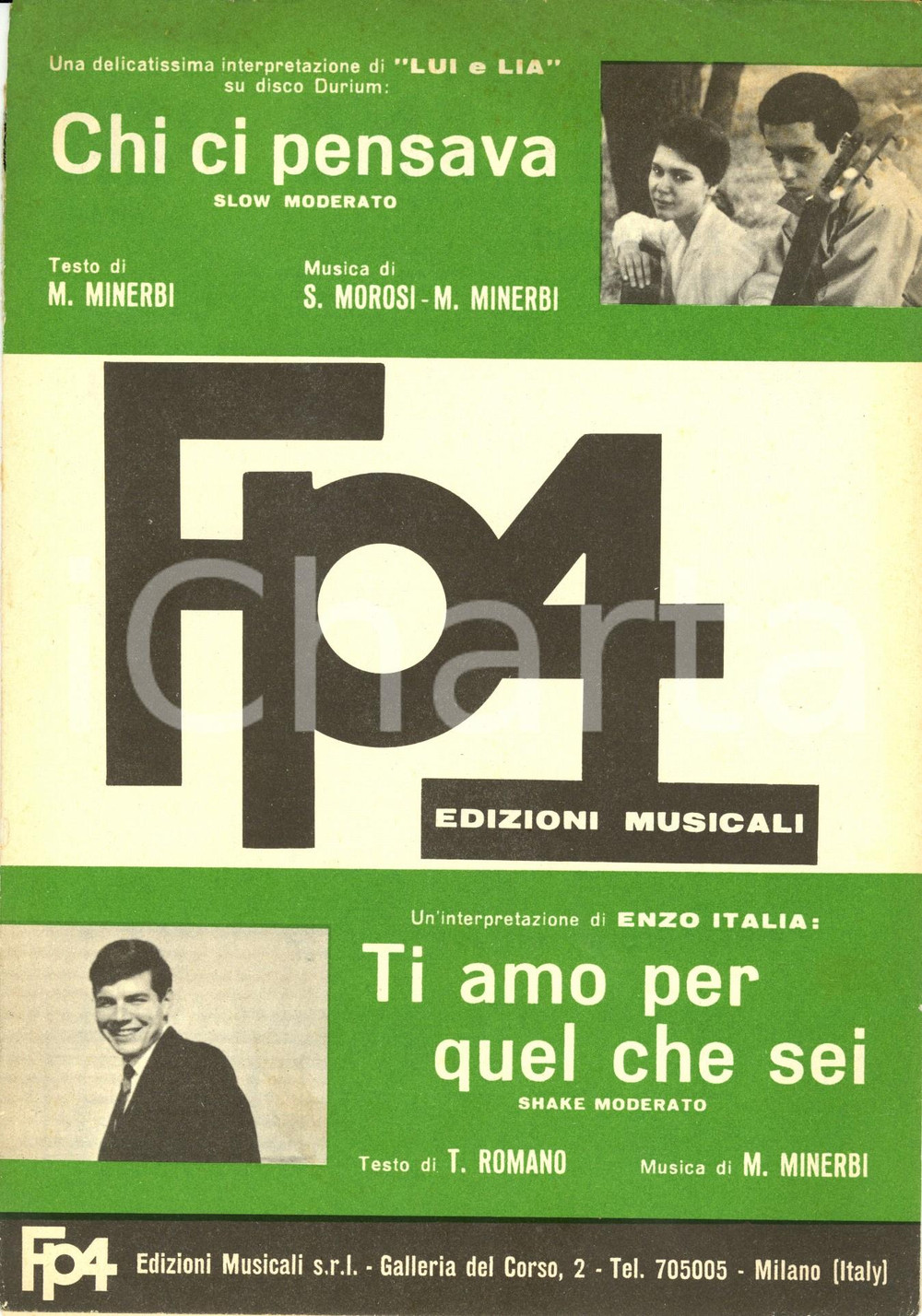 Oggetto da collezione cartaceo 1966 MINERBI-MOROSI Chi ci pensava - ROMANO-MINERBI Ti amo per quel che sei 1