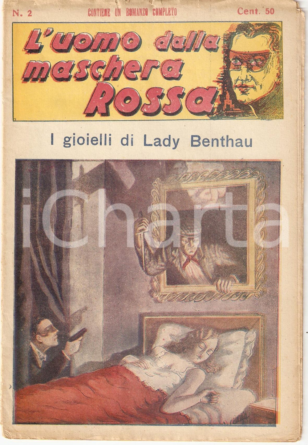 Giornale, rivista storica 1936 L'UOMO DALLA MASCHERA ROSSA I gioielli di Lady Benthau *Rivista nÂ°2 1