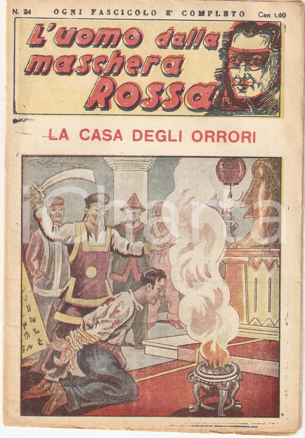 Giornale, rivista storica 1936 L'UOMO DALLA MASCHERA ROSSA La casa degli orrori *Rivista nÂ°24 1
