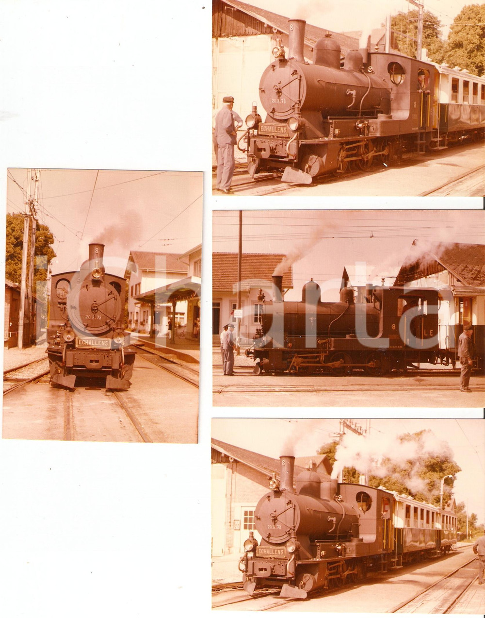 Fotografia d'epoca originale 1978 SVIZZERA Railway Lausanne-Echallens-Bercher LEB Treno a vapore LOTTO 4 Foto 1