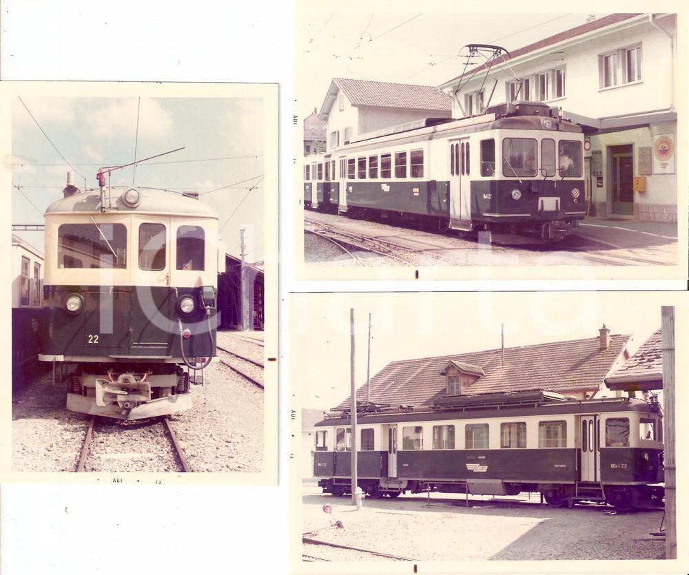 Fotografia d'epoca originale 1973 SVIZZERA Chemin de Fer Lausanne-Echallens-Bercher LEB Treno *LOTTO 3 Foto 1