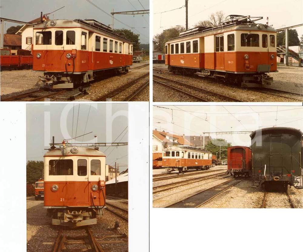 Fotografia d'epoca originale 1983 SVIZZERA Chemin de Fer Lausanne-Echallens-Bercher LEB Treno 21 LOTTO 4 Foto 1