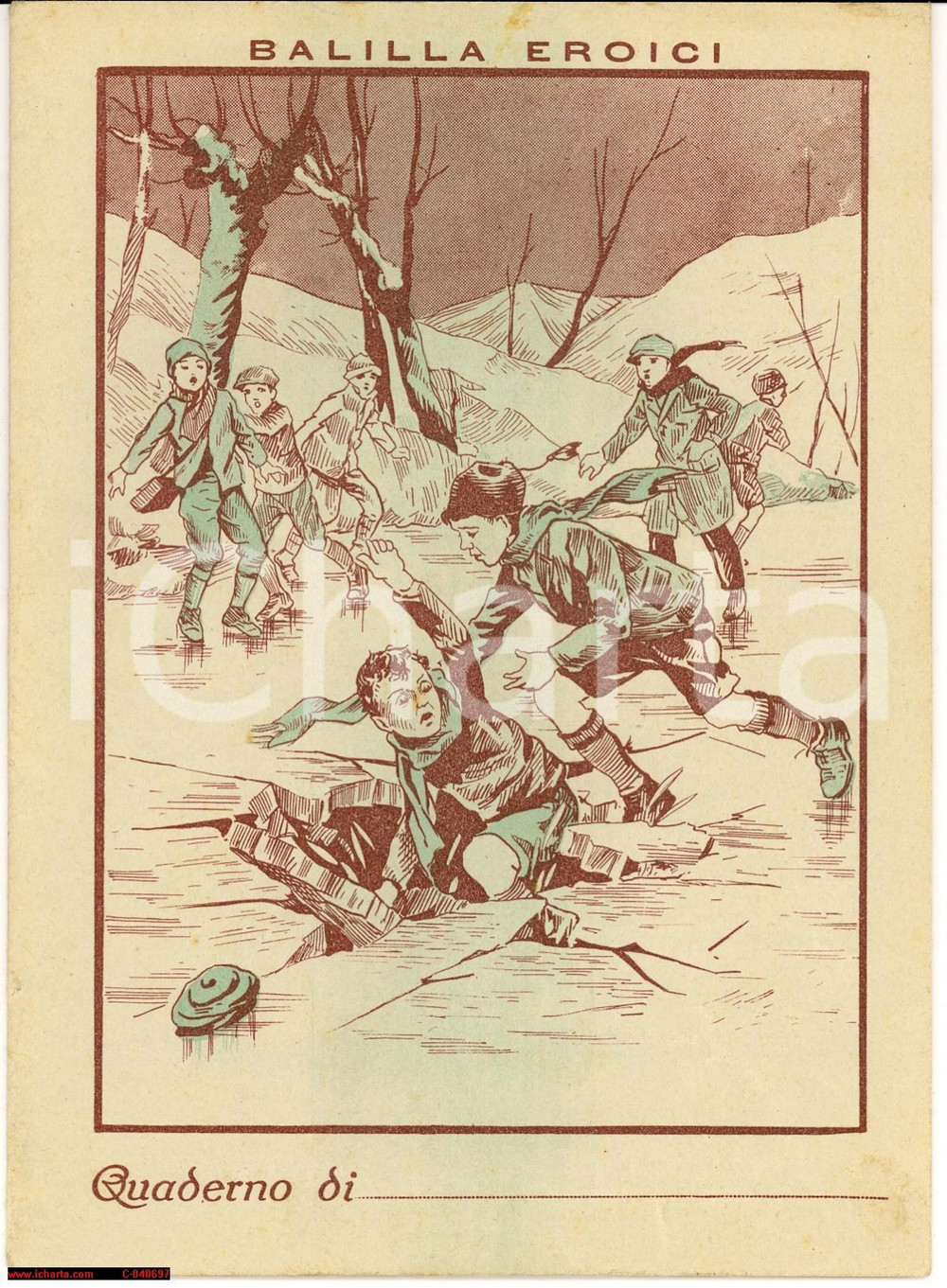 Oggetto da collezione cartaceo 1935 BALILLA EROICI quaderno Azione Cattolica 1