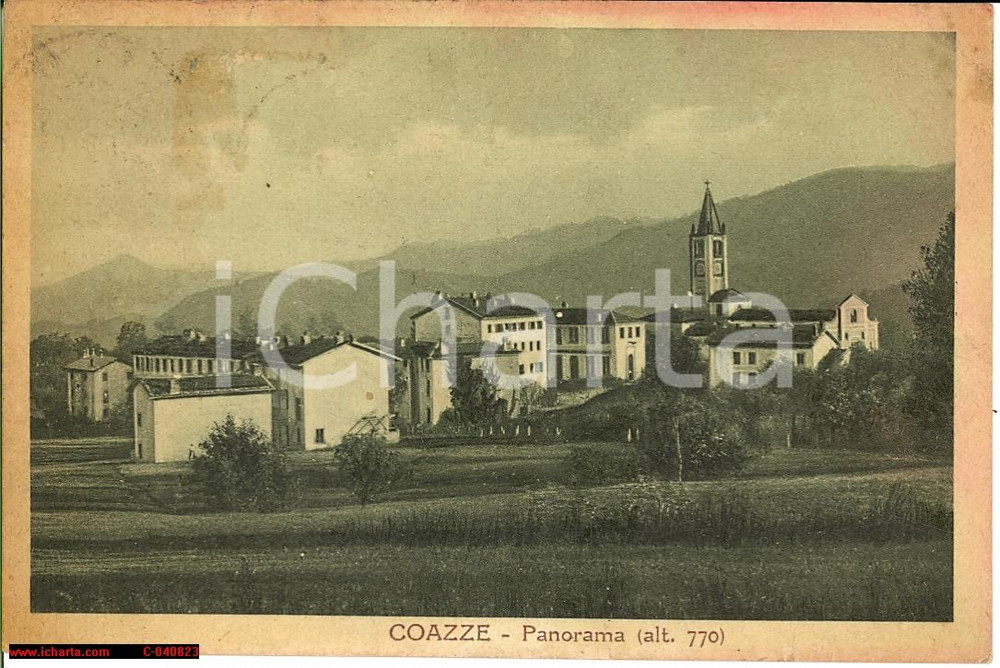Cartolina originale da collezione 1925 Coazze (Torino) - Veduta generale d'epoca *VG 1