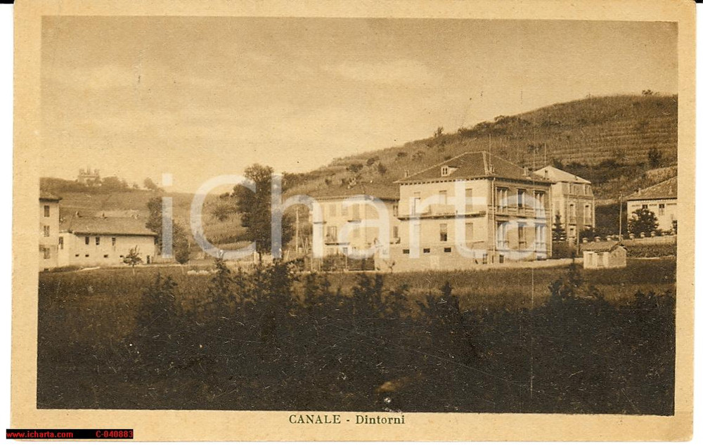 Cartolina originale da collezione 1931 Canale (Cuneo) - Veduta d'abitato e dintorni 1