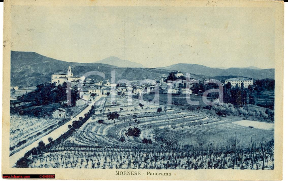 Cartolina originale da collezione 1931 Mornese - Monferrato *Bel panorama d'epoca 1