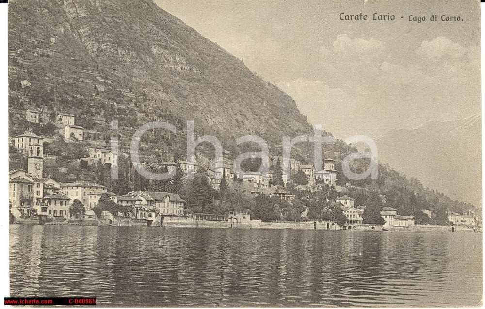 Cartolina originale da collezione 1924 Carate Urio  Lago Como Veduta generale dal lago 1