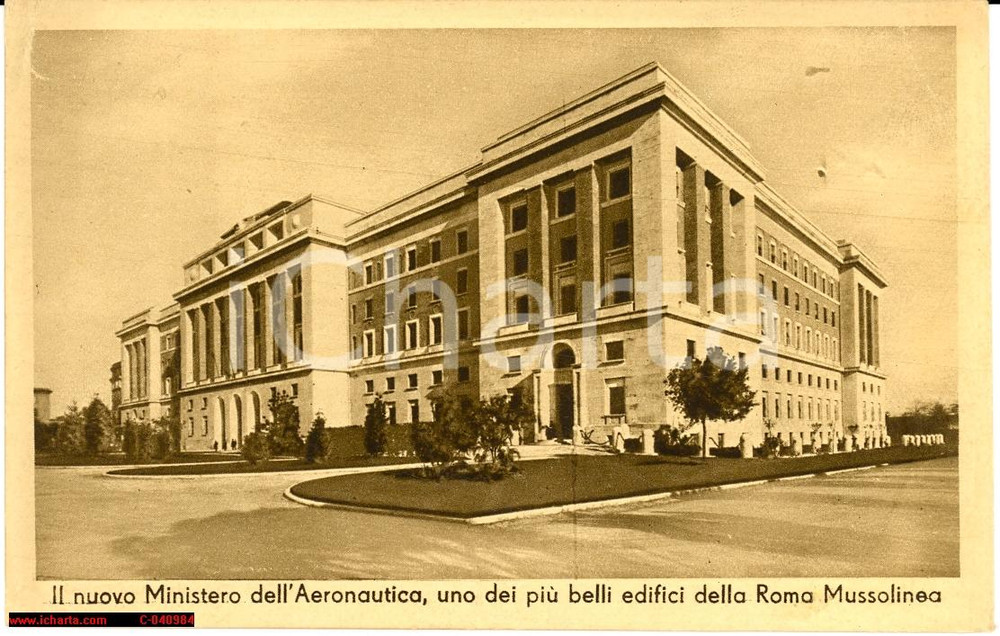 Cartolina originale da collezione 1933 Roma Ministero Aeronautica - Architettura fascista 1