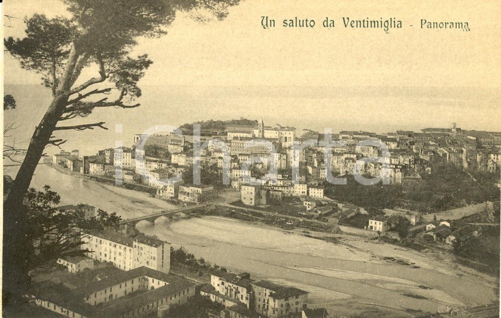 Cartolina originale da collezione 1920 ca VENTIMIGLIA IM Veduta panoramica della cittÃ  Cartolina FP NV 1