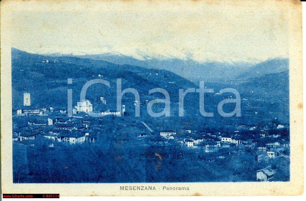 Cartolina originale da collezione 1930 ca MESENZANA VA Panorama RARA FP NV 1