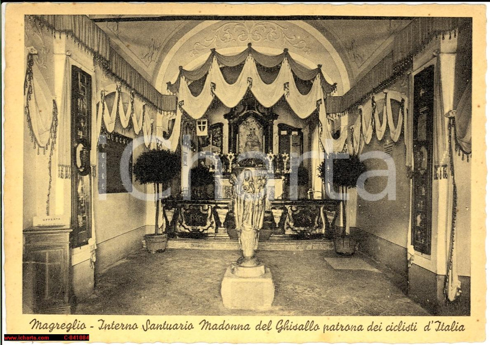 Cartolina originale da collezione 1940 MAGREGLIO (CO) Madonna GHISALLO patrona ciclisti 1