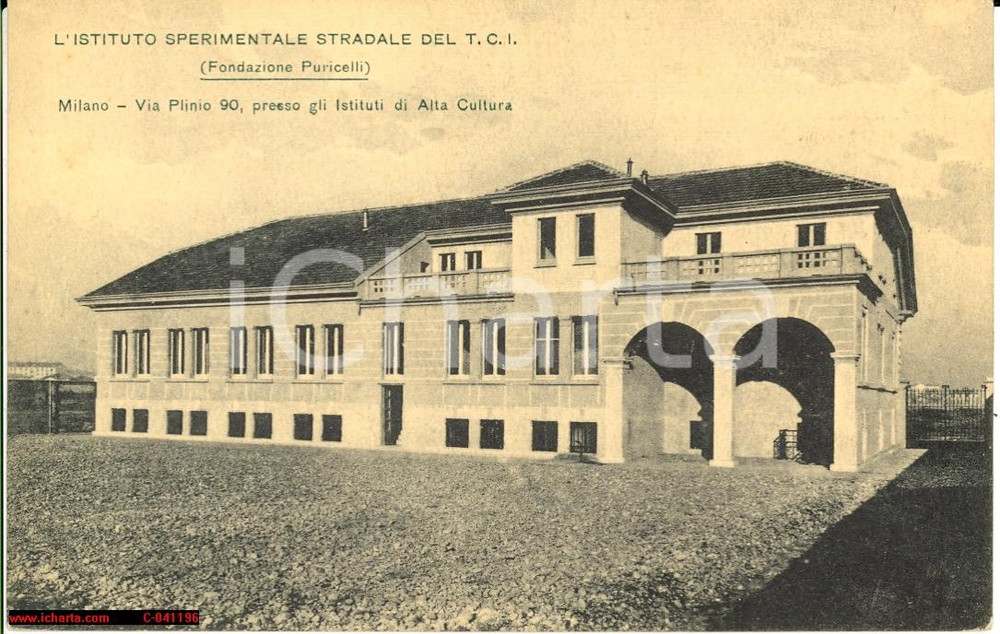 Cartolina originale da collezione 1922 TCI MILANO Istituto Sperimentale Stradale FP NV 1